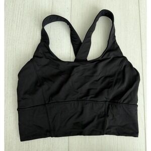 Lululemon Cross Back Sports Bra Sz 10 Black C/D Cups Medium Support